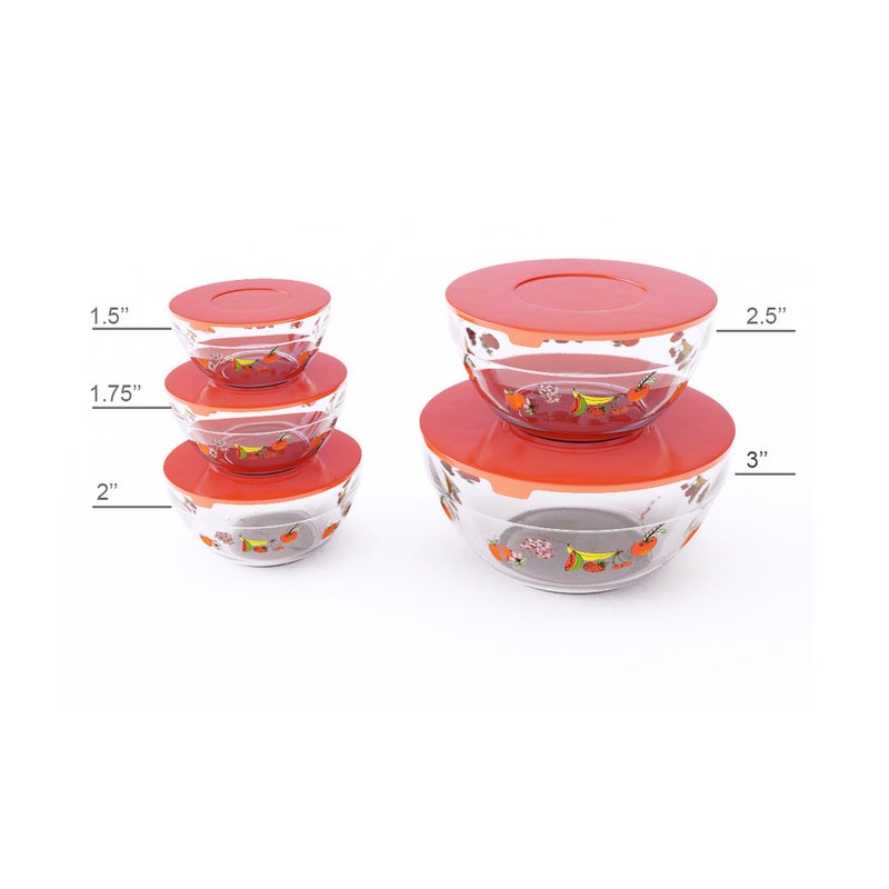 Chef Buddy 20-Piece Glass Food Storage Bowls with Lids Set - Fruit Design Set with Multiple Sizes for Storage, Meal Prep, Mixing, and Serving by Chef Buddy - Image 2